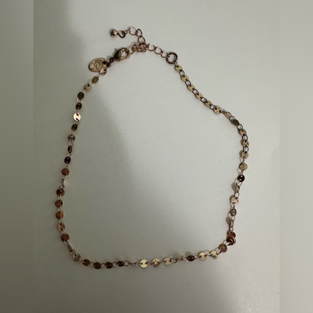 Delicate Rose Gold Disc Chain Necklace - Women Jewelry